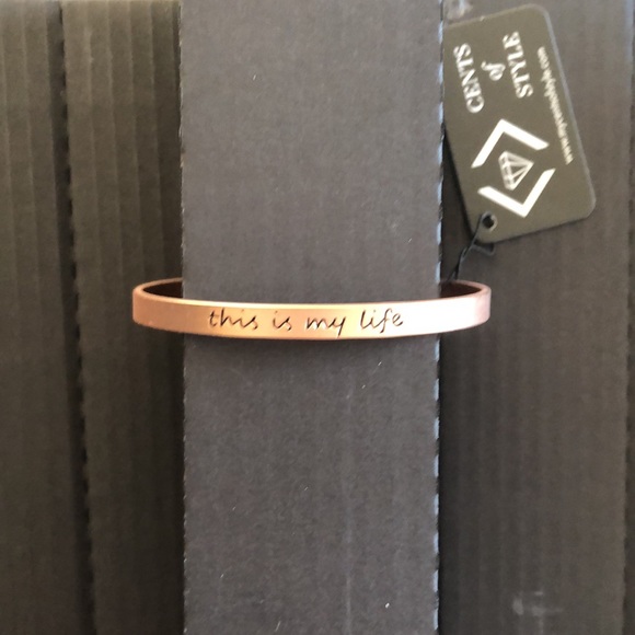 Script Tribe Cuff Bracelet in Rose gold color - Picture 2 of 7
